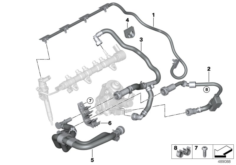 Przewody paliwa/Elementy mocujące  (13_2010) dla BMW 6' G32 GT LCI 620d Gra ECE