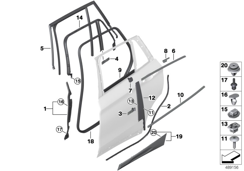 Osłony i uszczelki drzwi tylnych  (51_9783) dla BMW X2 F39 X2 25eX SAC ECE