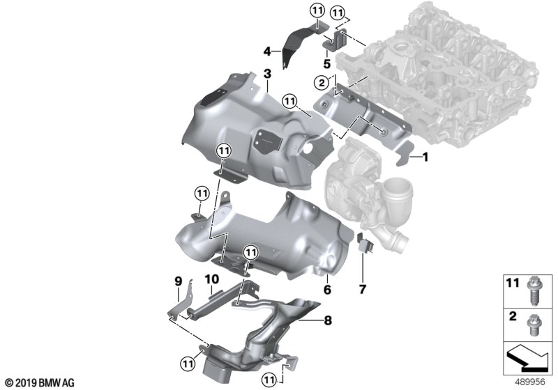 Turbosprężarka, osłona termiczna  (11_8072) dla MINI Cabrio F57 LCI Cooper Cabrio ECE
