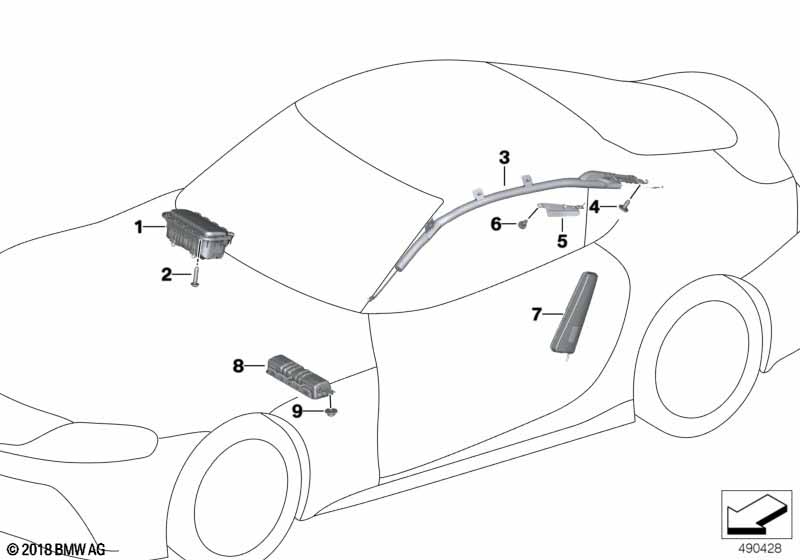 Poduszka powietrzna  (72_0886) dla BMW TMC Supra LCI Supra M40i Cou ECE