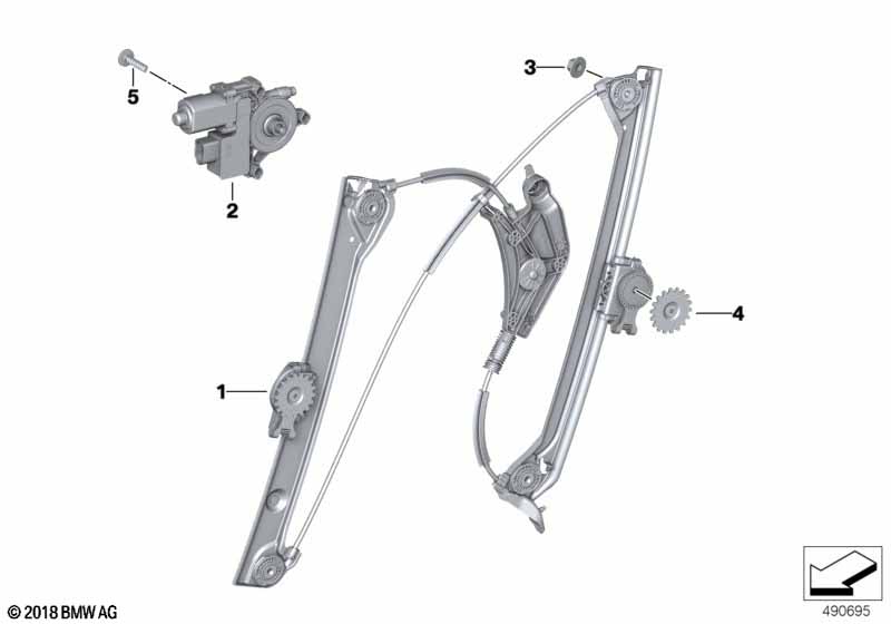 Mechanizm szyby drzwi przednich  (51_9968) dla BMW TMC Supra LCI Supra M40i Cou ECE