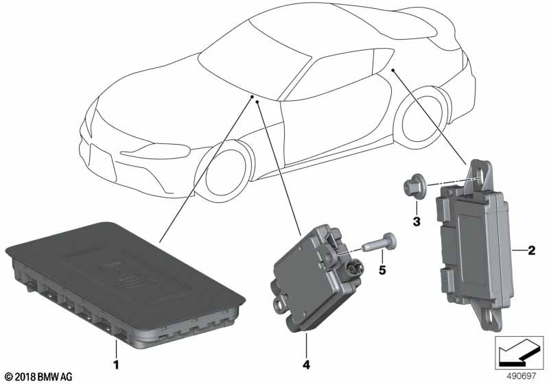 Pojed.części syst.telefonicznych WCA/NFC  (84_1287) dla BMW TMC Supra LCI Supra M40i Cou ECE