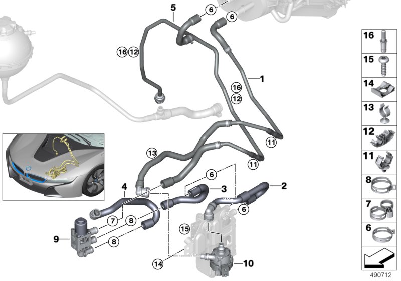 Węże płynu chłodz.  (64_2015) dla BMW i i8 I15 i8 Roa ECE