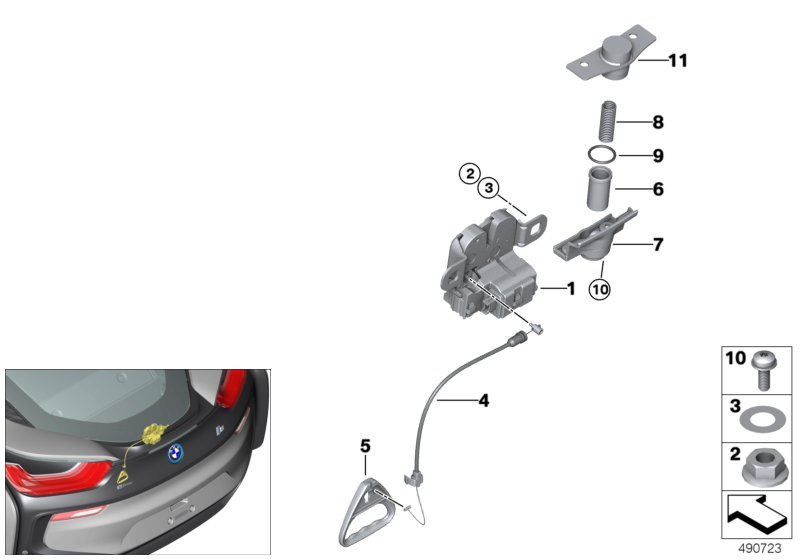 Tylna klapa/System zamykania  (41_2394) dla BMW i i8 I15 i8 Roa ECE