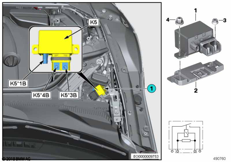 Przekaźnik went. elektr. silnika K5  (61_5894) dla BMW TMC Supra LCI Supra 20i Cou ECE