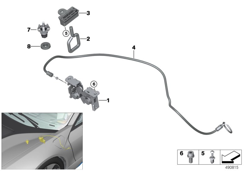 Przednia pokrywa / system zamykania  (41_2383) dla BMW i i8 I15 i8 Roa ECE