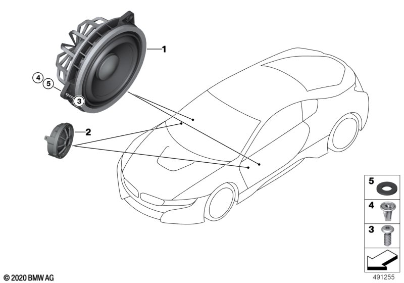 Elem. poj. głośnika drzwi przednie  (65_2531) dla BMW i i8 I15 i8 Roa ECE