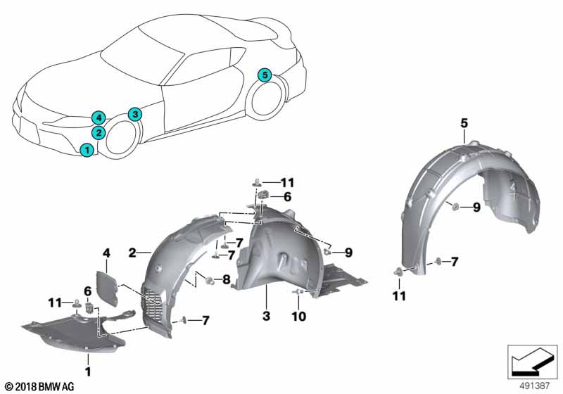Obudowa wnęki koła  (51_A023) dla BMW TMC Supra LCI Supra 30i Cou ECE