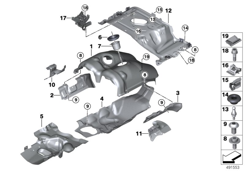Turbosprężarka, osłona termiczna  (11_8370) dla BMW X6 M F96 X6 M SAC ECE