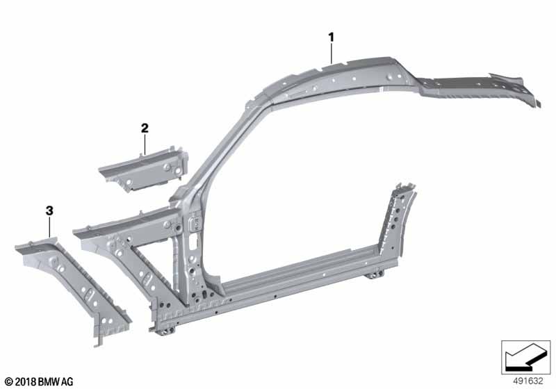 Szkielet boczny, środek  (41_2932) dla BMW TMC Supra LCI Supra M40i Cou ECE