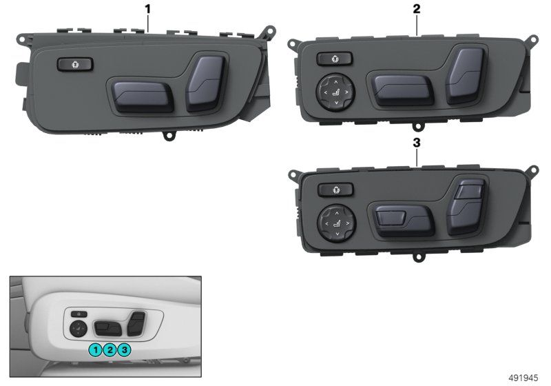 Przełącznik regulacji fotela kierowcy  (61_5942) dla BMW X6 G06 LCI X6 M60iX SAC ECE