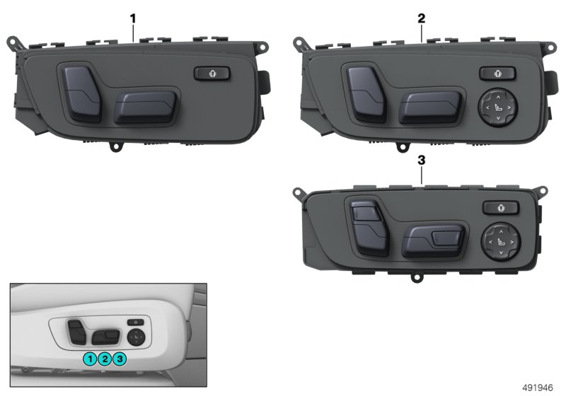 Przełącznik regulacji fotela pasażera  (61_5943) dla BMW X7 G07 X7 40iX SAV ECE