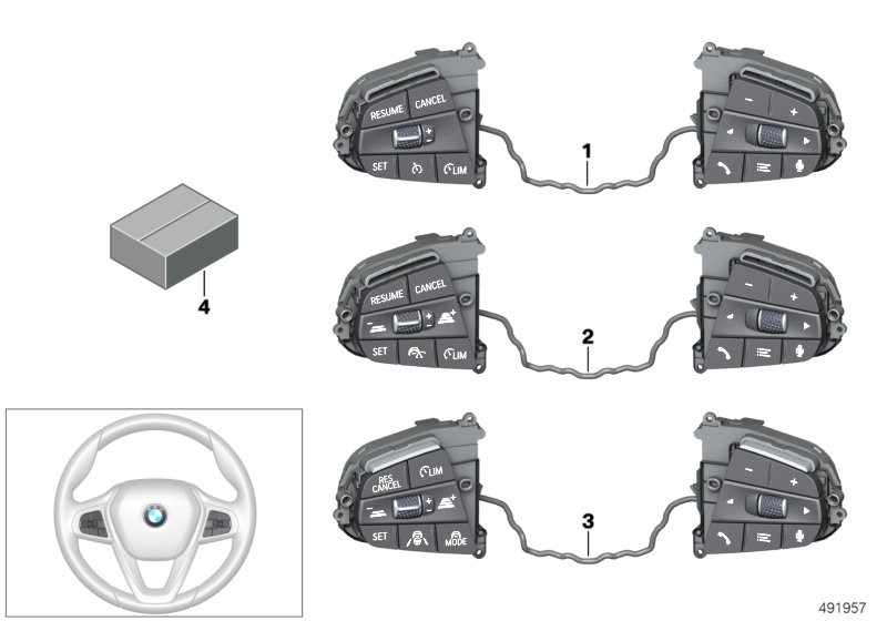 Przełącznik w kierownicy Sport  (61_5954) dla BMW X3 G01 LCI X3 30dX SAV ECE