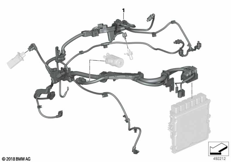 Wiązka kabli czujników silnika, moduł 2  (12_2349) dla BMW TMC Supra LCI Supra M40i Cou ECE