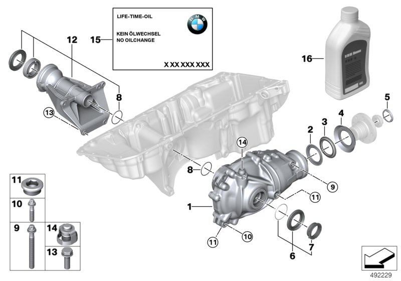 Przekładnia napędowa przedniej osi  (31_1486) dla BMW 8' G15 840iX Cou ECE