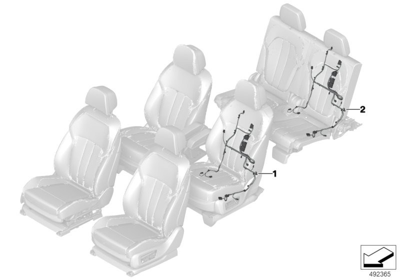 Wiązka przewodów siedzenia tylnego  (61_5983) dla BMW X7 G07 X7 M50dX SAV ECE