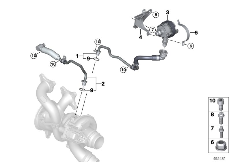Układ chłodzenia turbosprężarki  (11_7784) dla BMW 8' G14 840iX Cab ECE