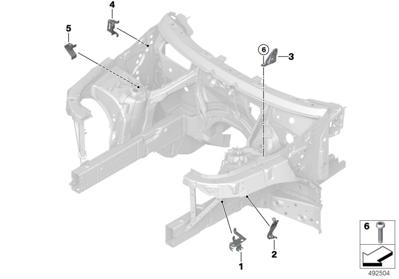 Konstrukcja przednia, uchwyt  (41_2964) dla BMW X7 G07 X7 M50iX SAV ECE