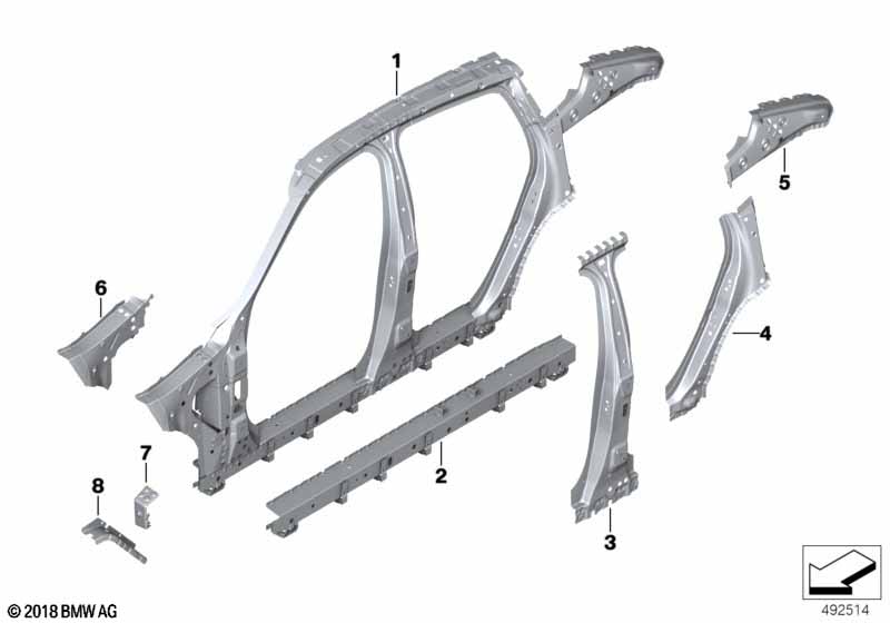 Szkielet boczny, środek  (41_2974) dla BMW X6 G06 X6 M50dX SAC ECE