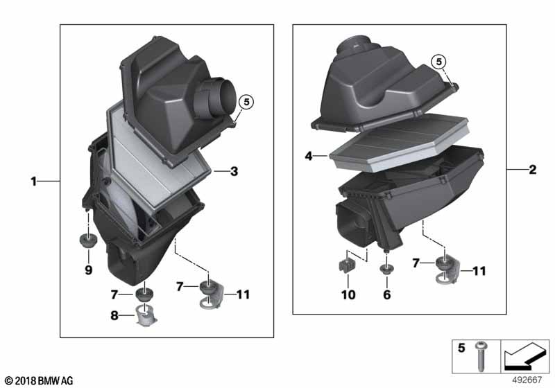 Tłumik szmerów ssania/wkład filtra  (13_2172) dla BMW 7' G11 LCI 750iX Lim ECE