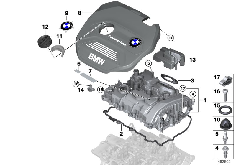 Pokrywa głowicy/elementy dod.  (11_5758) dla BMW X1 F48 LCI X1 18i SAV ECE