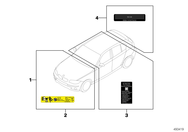 Tabliczka informacyjna  (71_1261) dla BMW X1 U11 X1 20i SAV ECE