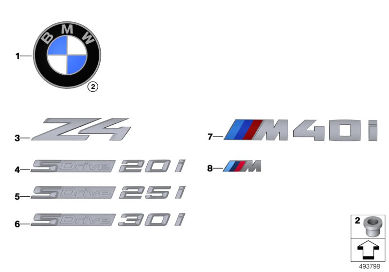 Emblematy / Ciągi napisów  (51_A189) dla BMW Z4 G29 Z4 30i Roa ECE