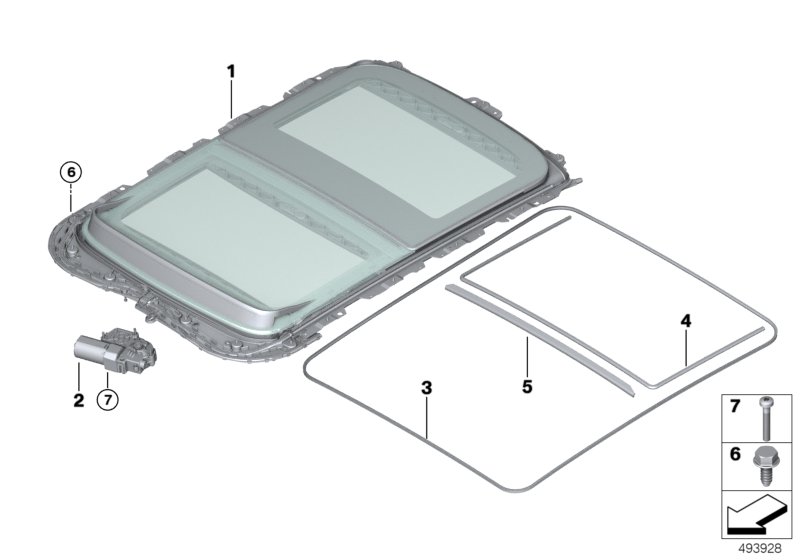 Dach panoramiczny elektryczny  (54_0485) dla MINI F56 LCI One 3-drzwiowy ECE