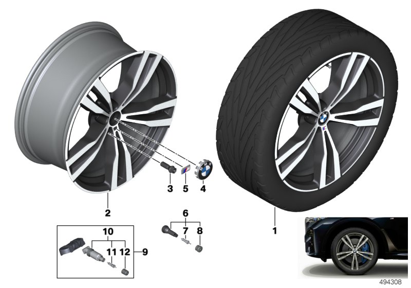 BMW k.st.le.Double Spoke 754M - 21”  (36_2565) dla BMW X7 G07 X7 40dX SAV ECE