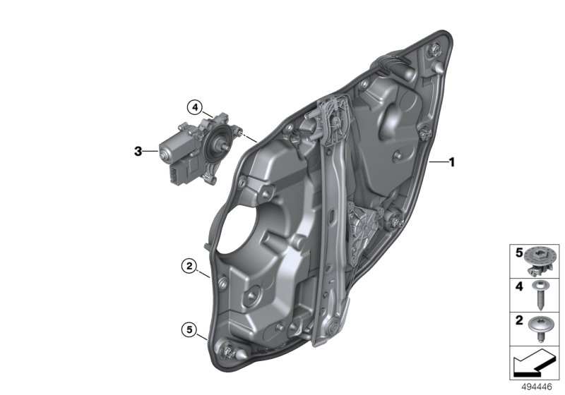 Mechanizm szyby drzwi tylnych  (51_A238) dla BMW 3' G21 320i Tou ECE