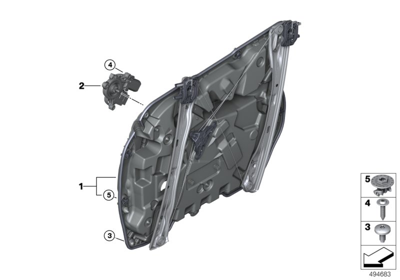 Mechanizm szyby drzwi przednich  (51_A267) dla BMW X7 G07 X7 40dX SAV ECE