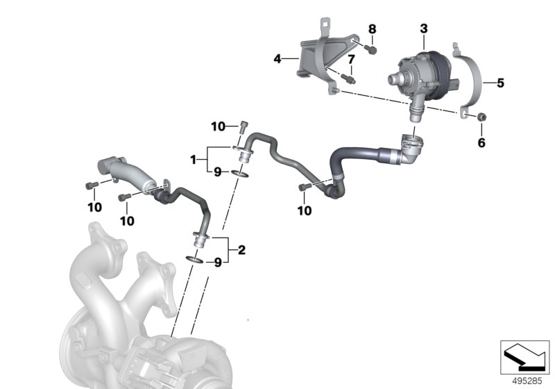 Układ chłodzenia turbosprężarki  (11_7906) dla BMW TMC Supra LCI Supra M40i Cou ECE