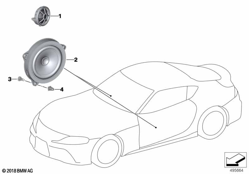Elem. poj. głośnika drzwi przednie  (65_3081) dla BMW TMC Supra LCI Supra 20i Cou ECE