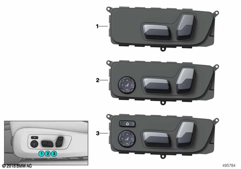 Przełącznik regulacji fotela kierowcy  (61_6116) dla BMW 8' G15 840iX Cou ECE