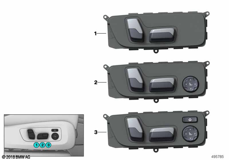 Przełącznik regulacji fotela pasażera  (61_6117) dla BMW 8' G15 840dX Cou ECE