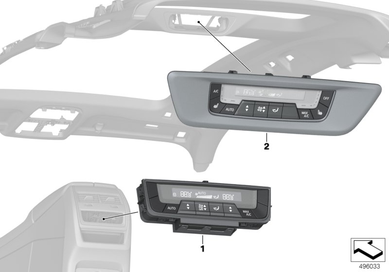 Panel obsługi autom. klimatyzacji z tyłu  (64_2446) dla BMW X7 G07 X7 40iX SAV ECE