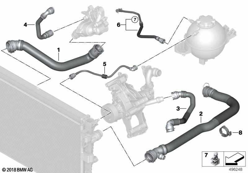 Węże płynu chłodzącego układu chłodzenia  (17_1453) dla BMW X3 G01 X3 18d SAV ECE