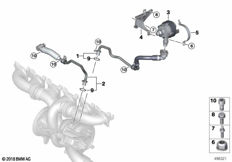 Układ chłodzenia turbosprężarki  (11_7976) dla BMW 4' G26 Gran Coupé M440i Gra ECE