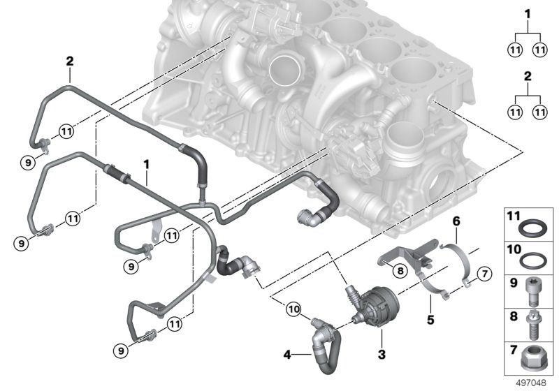 Układ chłodzenia turbosprężarki  (11_8775) dla BMW X3 M F97 LCI X3 M SAV ECE