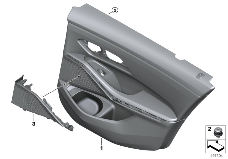 Tapicerka drzwi tylna  (51_A439) dla BMW 3' G20 320dX Lim ECE