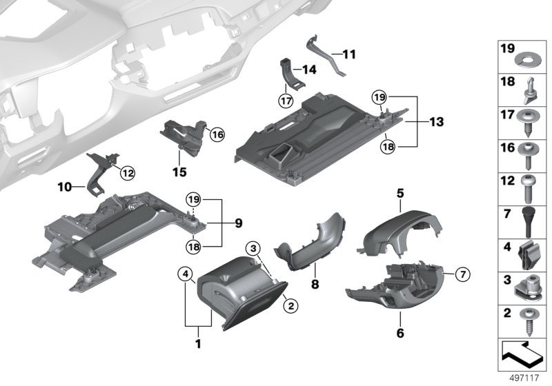 Elementy dod. tablicy przyrządów na dole  (51_9900) dla BMW X6 G06 X6 30iX SAC ECE