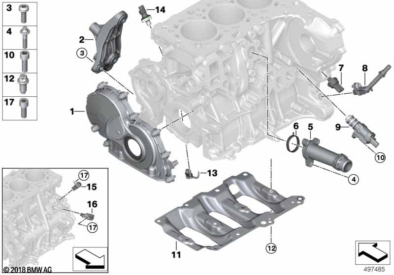 Skrzynia korbowa cylind./Elementy dod.  (11_7264) dla MINI Clubman F54 LCI One D Clubman ECE