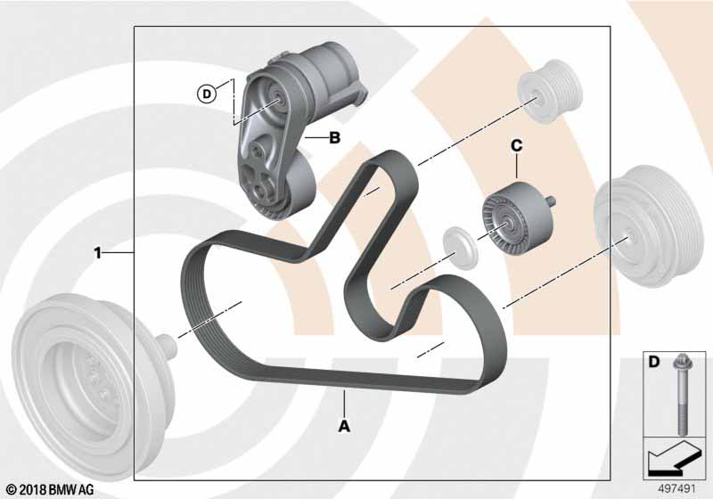 Zestaw naprawczy napędu pasowego  (88_0483) dla BMW 4' F36 Gran Coupé LCI 418d Gra ECE