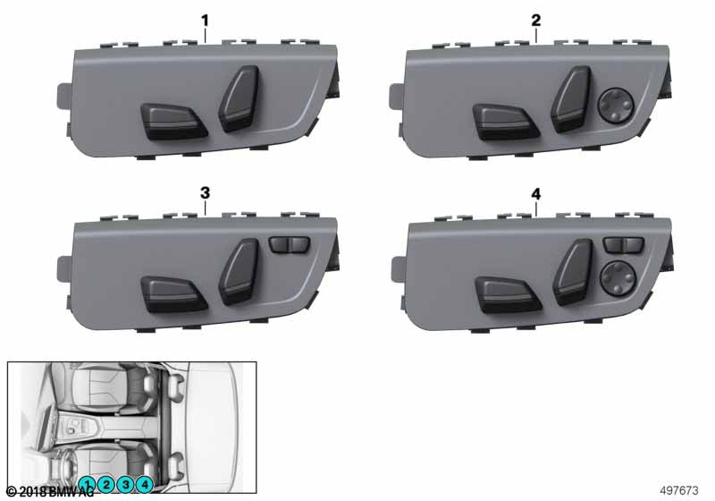 Przełącznik regulacji siedzenia kierowcy  (61_6215) dla BMW Z4 G29 Z4 M40i Roa ECE