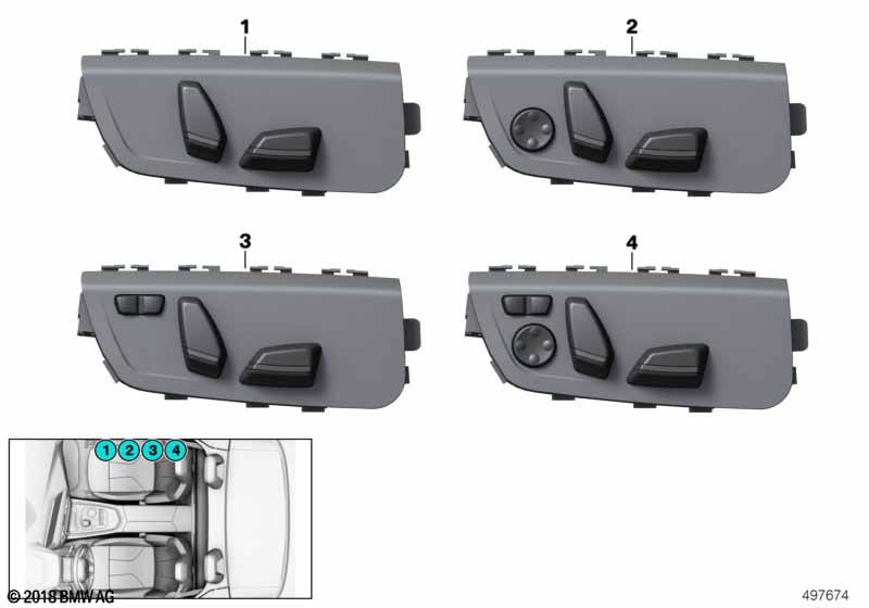 Przełącznik regulacji siedzenia pasażera  (61_6216) dla BMW Z4 G29 Z4 20i Roa ECE