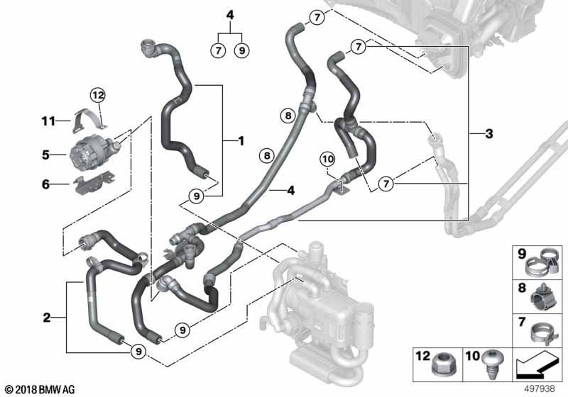 Węże płynu chł. ogrzew. na postoju  (64_2709) dla BMW X7 G07 LCI X7 M60iX SAV ECE
