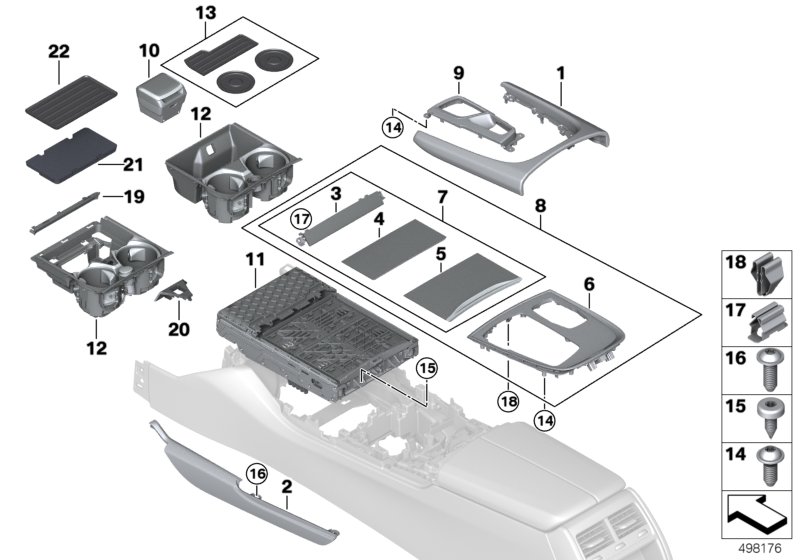 Elementy dod. konsoli środkowej  (51_2957) dla BMW 7' G11 LCI 730dX Lim ECE