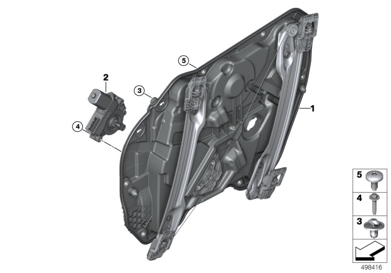 Mechanizm szyby drzwi przednich  (51_A510) dla BMW 1' F40 116i 5-d ECE