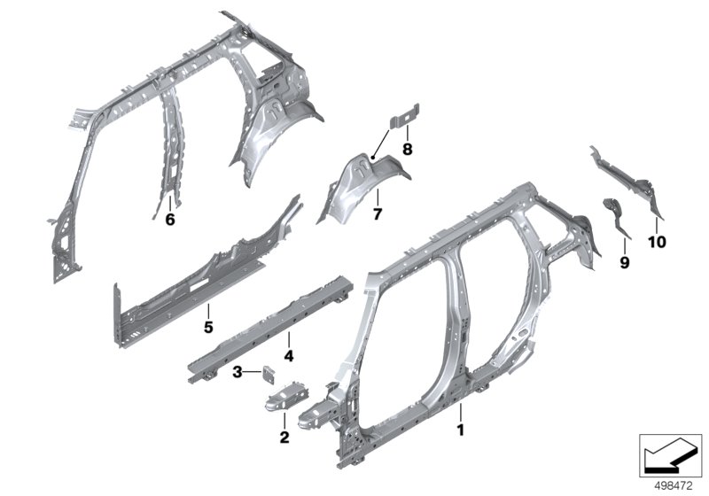 Szkielet boczny, elementy pojed.  (41_2440) dla MINI F55 LCI One 5-drzwiowy ECE