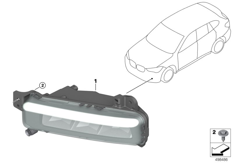 Reflektory przeciwmgielne LED  (63_2111) dla BMW X1 F48 LCI X1 20iX SAV ECE